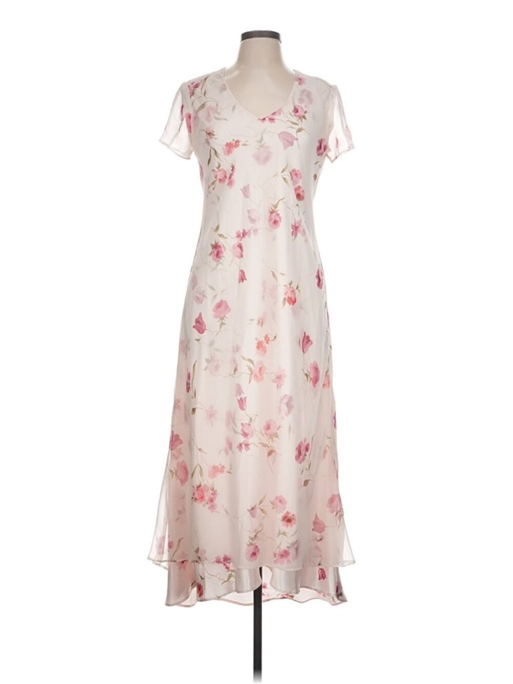 Vtg 90s Positive Attitude Midi Dress 12 Floral Fairy Cottagecore Boho Asymmetric